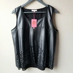 English Laundry Faux Leather Sleeveless Top